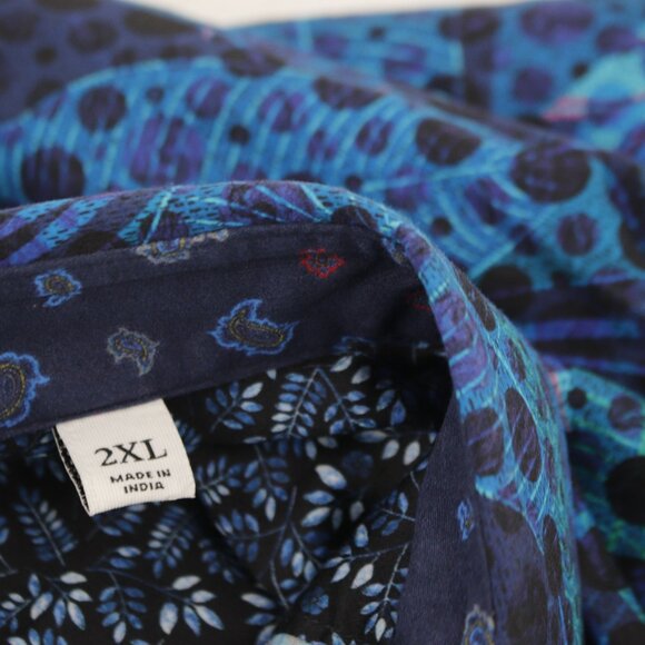 Robert graham shirt men's 2XL flip cuff long sleeve button up dotted leaf cotton - Picture 11 of 14